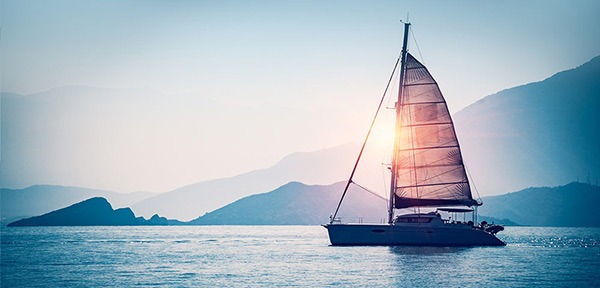 Sail boat sunset